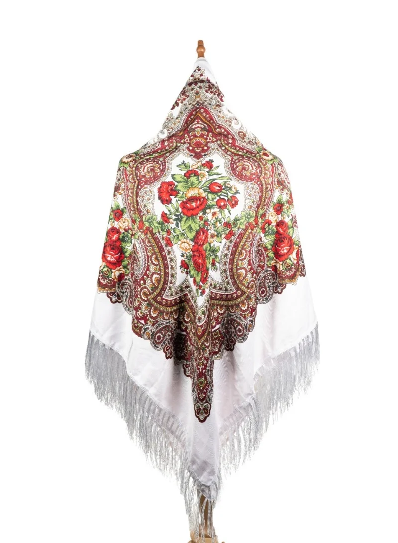 Bidani Empress Midnight Blossom Shawl – Vintage White